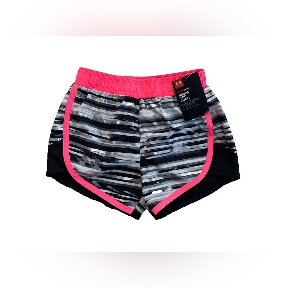 Under Armour Size 4 NWT Heat Gear Striped Running Shorts
